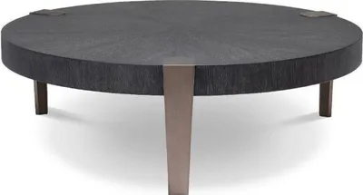 Produktbild von Casa Padrino Luxus Couchtisch Anthrazitgrau / Bronzefarben Ø 121 x H. 38,5 cm - Runder Wohnzimmertisch - Wohnzimmer Möbel - Luxus Qualität