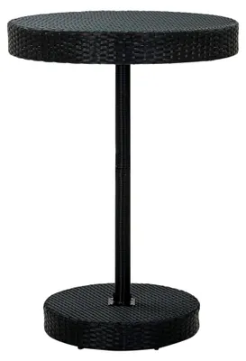 Produktbild von Gartentisch Schwarz 75,5x106cm Poly Rattan für Balkon, Picknick, Hinterhof und Terrasse