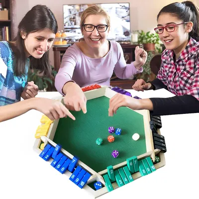 Zdjęcie produktu dla Edukacyjna gra planszowa z drewnianymi kostkami dla 1-6 graczy