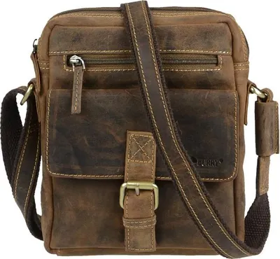 Produktbild von Greenburry Umhängetasche Leder braun Tasche Vintage antikbraun Damen Herren 1663-25