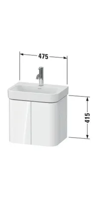 Produktbild von Waschtischunterbau HAPPY D.2 PLUS 475x350mm 2 Tü ta s-matt o ES taupe supermatt ohne Einrichtungssystem