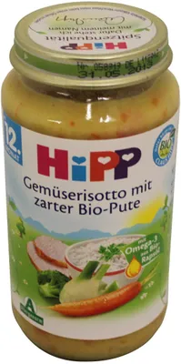 Produktbild von Hipp Gemüserisotto mit zarter -Pute, 250g