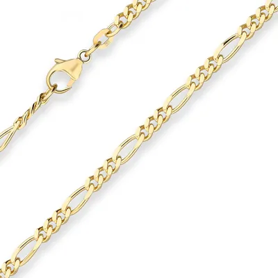 Produktbild von 3,4mm Armband Figarokette diamantiert Armschmuck aus 585 Gold Gelbgold 20cm