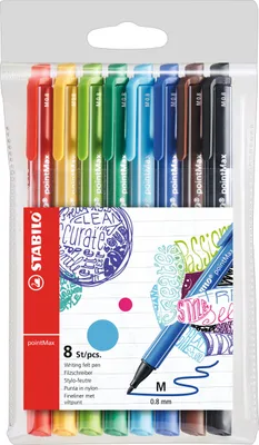 Produktbild von Filzschreiber - STABILO pointMax - 8er Pack - mit 8 verschiedenen Farben