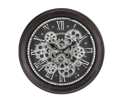 Produktbild von Industrielle Wanduhr 35 cm mit beweglichen Metallscheiben