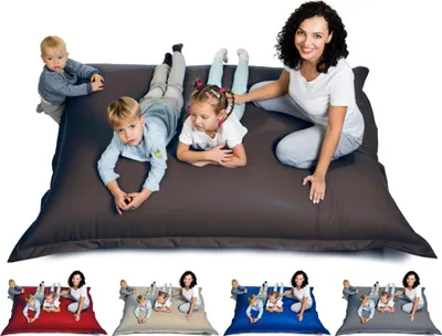 Produktbild von sunnypillow XL Sitzsack Sitzkissen aus Kunstleder Outdoor & Indoor 100 x 150 cm mit 140L Styropor Füllung Sessel für Kinder & Erwachsene Sofa Beanbag viele Farben und Größen zur Auswahl Mocca