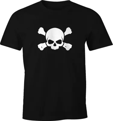 Produktbild von Herren T-Shirt Totenkopf Skull Vorsicht toxisch besser Abstand halten Fun-Shirt Motiv lustig Moonworks® schwarz 4XL