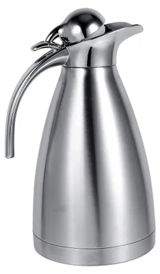 Produktbild von Edelstahl Kaffeekanne, doppelwandige Vakuumisolierte Thermokanne für Kaffee und Tee (1,5 l, Silber)