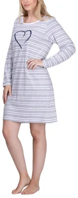 Produktbild von Moonline  Damen Nachthemd kurz Sleepshirt aus 100% Baumwolle ; grau , L