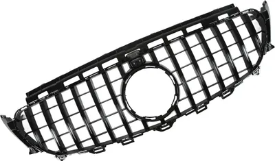 Produktbild von Für Panamericana GT Style Kühlergrill mit Kameralöchern Ersatz für Mercedes Benz EClass W213 C238 S213 PreFacelift 20172020 (Mattschwarz glänzend)