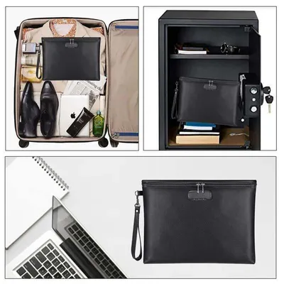 Produktbild von Dokumententasche mit Schloss 37x26cmSchutz für Wertsachen - sicherer Schutz für wichtige Unterlagen, robust, für Zuhause & Büro