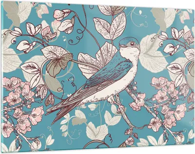 Produktbild von Bilder auf glas - Vogel Baum modern - 120x80cm - Glasbilder - Wandbilder - Kunstdruck - zum Aufhängen bereit - Wanddekoration aus Glas - Glas Bilder - Wandbild auf Glas - Einteilig - GAA120x80-3585