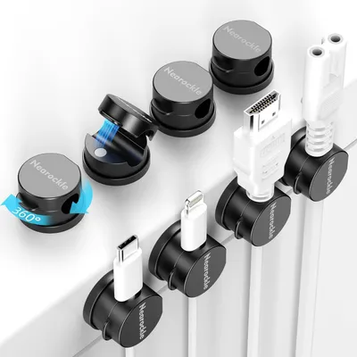 Produktbild von Drehbare Magnetische Kabelhalter - 8 Stück für Effizientes Kabelmanagement