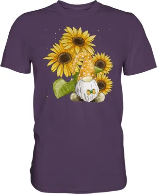 Produktbild von Gartenzwerg Sonnenblumen Shirt Gärtner Geschenk Garten – Urban Purple / 3XL