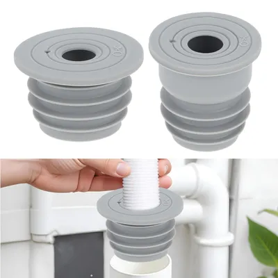 Image de 2 bouchons d'étanchéité pour tuyaux d'évacuation, joint en silicone pour tuyaux d'évacuation, joint pour tuyaux de lave-linge, bouchon anti-odeurs pour tuyaux de lave-linge, évacuation de cuisine, évacuation de salle de bains