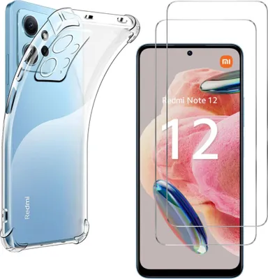 Immagine prodotto di Custodia antiurto per Xiaomi Redmi Note 12 4G e 2 protezioni in vetro temperato per lo schermo Phonillico