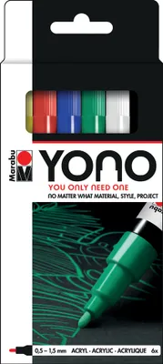 Image de Marabu1240000003999 Marabu Marqueur acrylique "YONO", 0,5 - 1,5 mm, set de 6