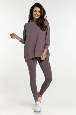 Produktbild von DOLCE SONNO Sweatshirt in Oversize mit 7/8 Ärmeln - Simple Moor L/XL