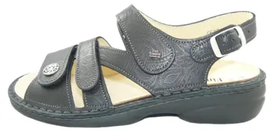 Immagine prodotto di Finn Comfort Gomera scarpe da donna, sandalo comodo, pelle, nero - sandalo da donna, comodo / soletta libera, nero, pelle (arabesco)