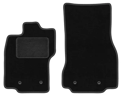 Produktbild von Velours-Fußmatten Vorne passend für Jaguar XF I 4WD X250 (Limousine, Kombi, Bj. 2007-2015) –  schwarz, passgenau, mit Befestigungen set 2 Stk. - STANDARD