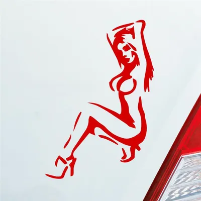 Produktbild von Auto Aufkleber Sexy Girl Pin up Go Go Tuning Motorrad 12x8 cm Rot Sticker Heckscheibenaufkleber