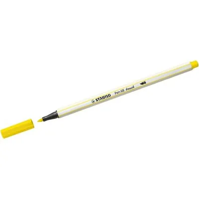 Produktbild von STABILO Pen 68 brush, 1 Farben, Gelb, Pinselspitze, Faser, Gelb, Hexagonal