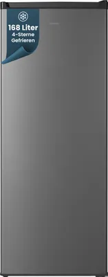 Produktbild von homeX Gefrierschrank, Tiefkühlschrank groß - 168L Nutzinhalt, 4-Sterne Gefrieren, freistehend, leise, silber, FS1681E-S
