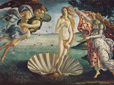 Obrázok produktu pre Sandro Botticelli Art Print Obraz - Zrodenie Venuše, 1483-1485 (60 x 80 cm)