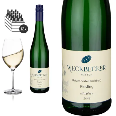 Produktbild von 12er Karton 2023 Riesling Auslese süss Hatzenporter Kirchberg Weingut Weckbecker - Weißwein