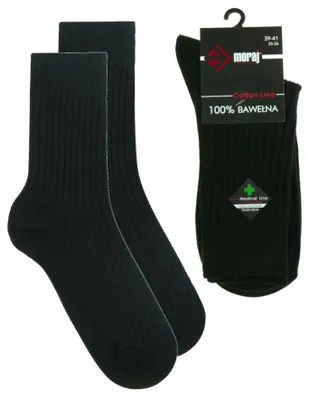 Produktbild von Herren Socken - Schwarz - 100% Baumwolle - Größe 45-47 - 1 Paar