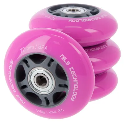 Immagine prodotto di Ruote inPoliuretanocon cuscinetti NILS EXTREME 72x24mm ABEC 7 rosa
