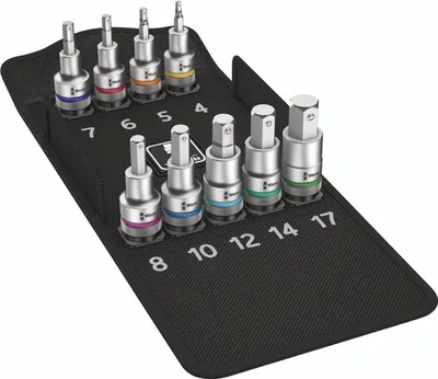 Productafbeelding van Wera 8740 C HF, Set doppen, 1/2", metrisch, 9 stuks, 4,5,6,7,8,10,12,14,17 mm, 1/2"