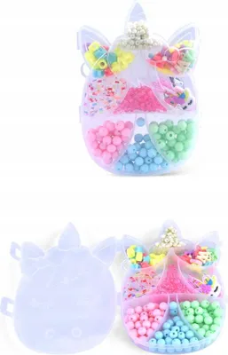 Produktbild von DIY Perlenset Einhorn - Buntes Schmuck Bastelset für Kinder Armbänder & Halsketten