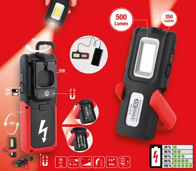 Immagine prodotto di KS Tools Lampada portatile per officina, pieghevole, 500 lumen