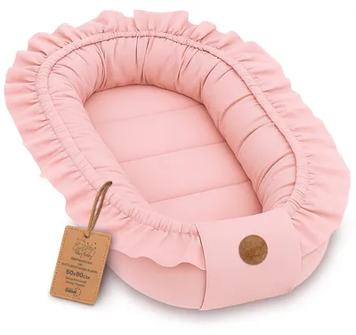 Image de Nid bébé nouveau-né avec poignée 90 x 50 cm nid bébé portable nid pour lit enfant nid douillet coccon pour garçon et fille sale rose