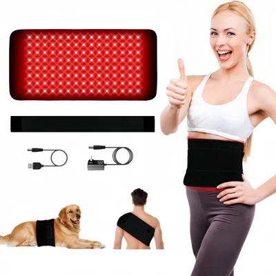 Produktbild von 120-LED Rotlicht-Therapie Gürtel – 660nm & 850nm, 3‑Chip-Technologie, 45×21 cm, für die Schmerzen von Rücken Schulter Taille Menschen Hunde Katzen