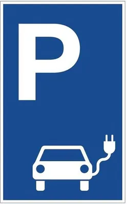 Immagine prodotto di Segnaletica di parcheggio per veicoli elettrici L400xL250mm alluminio blu/bianco