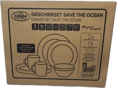 Immagine prodotto di Set di stoviglie Camp4 SAVE THE OCEAN - 8 pezzi per 2 persone