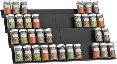 Produktbild von Famanu Kräuterregal für Schublade - Ausziehbarer Kräuterorganizer für Küchenschrank (Set von 8, 30,4-60,8 cm)
