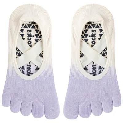 Produktbild von 2 Paar Yoga Socken für Fitness Ballett, Rutschfeste Pilates Socken für Damen Mädchen, Lila