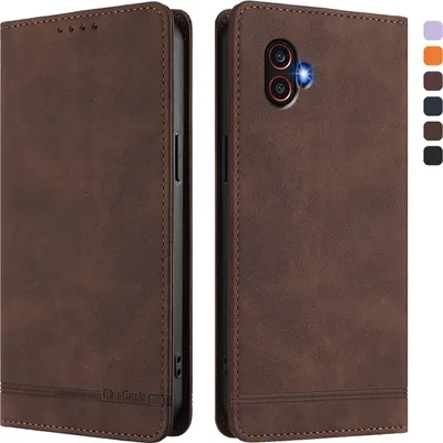 Obrázek produktu pro Pouzdro pro Samsung Galaxy XCover6 Pro, retroPolyuretankožené flip pouzdro s stojánkem a přihrádkami na karty Hnědý