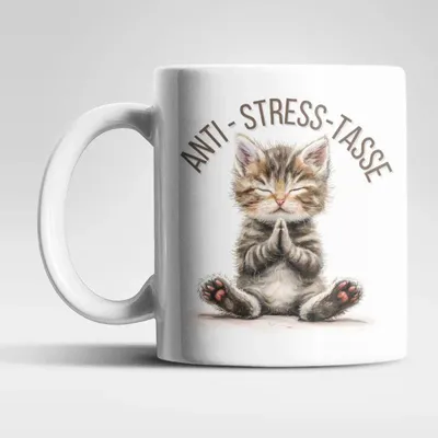 Produktbild von Anti Stress Baby Katze Kätzchen Kaffeetasse Teetasse Tasse Geschenkidee 325 ml – Braun