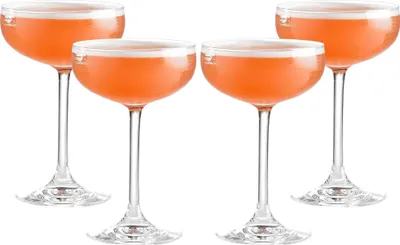 Produktbild von 4-tlg. Set Cocktailgläser 240 ml Longdrinkgläser Champagnerschale Bauchige Gläser für Cocktail - Longdrink Gläser