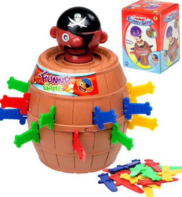 Produktbild von KIK Arkádová hra Mad Pirate barrel Stab the pirate 9 x 9 x 12,5 cm KX7876