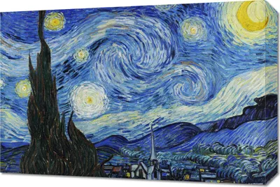 Zdjęcie produktu dla Obraz 60x40cm Gwiaździsta Noc, Van Gogh Vintage do Salonu
