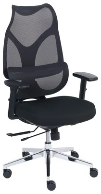 Produktbild von BELIANI Bürostuhl Schwarz Stoff u. Mesh Höhenverstellbar Drehbar Wippfunktion Verstellbare Armlehnen Sitztiefe Lendenstütze Regulierbare Rückenlehne