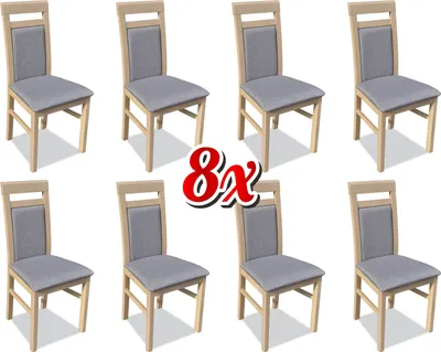 Immagine prodotto di Set Poltrona Lusso Nuovo 8x Sedie Sedia Tappezzeria Design Gruppo Sala da Pranzo Seduta