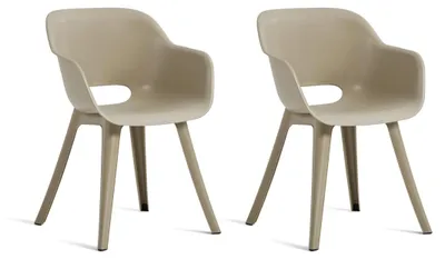 Produktbild von Set aus 2 Gartenstühlen in Taupe