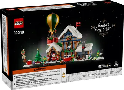Produktbild von LEGO Icons Postamt des Weihnachtsmanns, Wohn-Deko oder Büro-Deko, Bauset aus der Winter-Sammlung, Weihnachtsgeschenk für Erwachsene und Familien, mit Weihnachtsmann-Minifigur und 4 Elfen 10339
