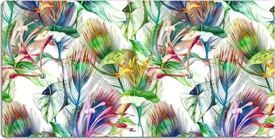 Produktbild von Schreibtischmatte Tischunterlage 120x60 cm Mauspad - Farbenfrohe Blumen